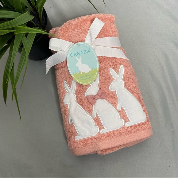 Casaba Bath Casaba Bunny Hand Towels Poshmark